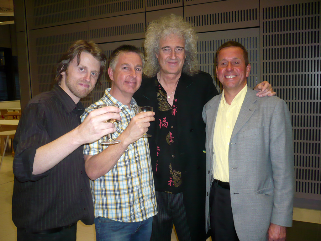 With Damian Peach, Jamie Cooper and, oh yes, Brian May